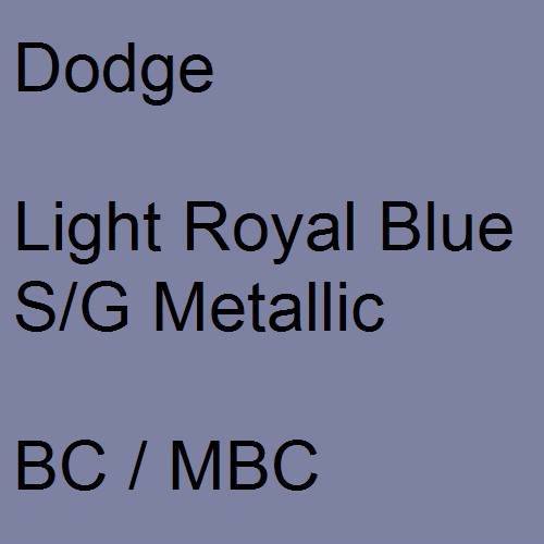 Dodge, Light Royal Blue S/G Metallic, BC / MBC.